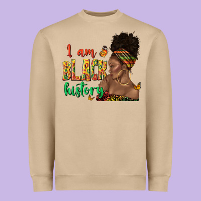 Heavyweight Sweatshirt i am black history afro black woman juneteenth