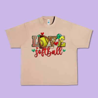 Love Softball Urban Heavy Tee Designed By Zillion Design Studio