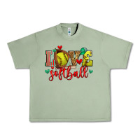 Oil Green love softball Urban Heavy Tee - Zillion Design Studio