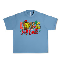 Pebble Blue love softball Urban Heavy Tee - Zillion Design Studio