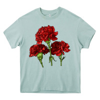 Arona Scarlet Red Carnation Illustrations Heavy Core Tee - LillyAllenDesigns