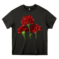 Asphalt Scarlet Red Carnation Illustrations Heavy Core Tee - LillyAllenDesigns