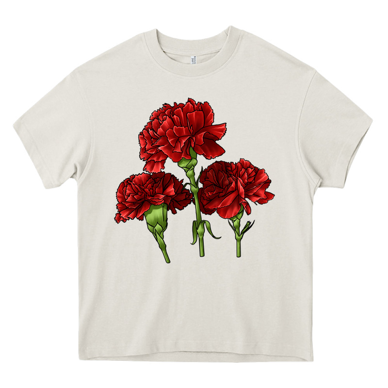 Scarlet Red Carnation Illustrations Heavy Core Tee by LillyAllenDesigns | Teevron