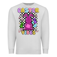 Dove Grey easter vibes peep faux sequin Premium Sweatshirt - MaliasSmallBusiness