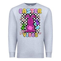 Heather Grey easter vibes peep faux sequin Premium Sweatshirt - MaliasSmallBusiness