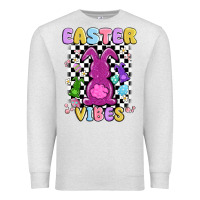 Oatmeal Heather easter vibes peep faux sequin Premium Sweatshirt - MaliasSmallBusiness