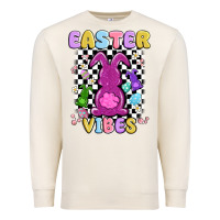 Easter Vibes Peep Faux Sequin Premium Sweatshirt | Teevron