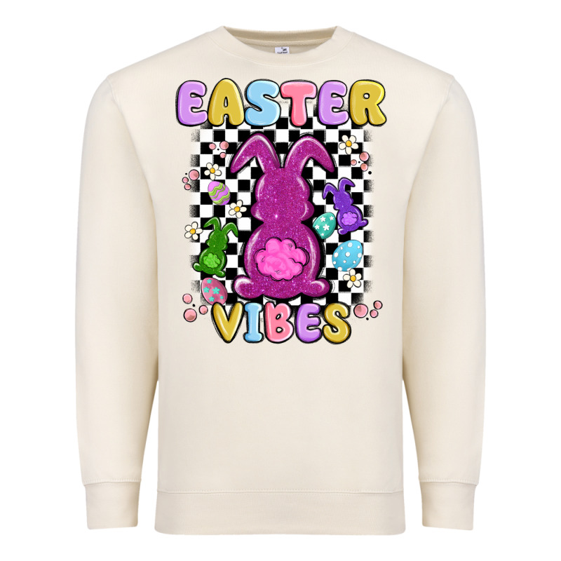 Easter Vibes Peep Faux Sequin Premium Sweatshirt by MaliasSmallBusiness | Teevron