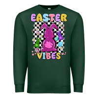 Sports Green easter vibes peep faux sequin Premium Sweatshirt - MaliasSmallBusiness