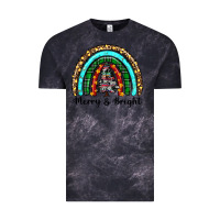 Cloud Black merry and bright rainbow christmas Vintage Tee - RanaPortraitStore