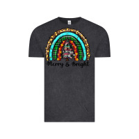 Vintage Black merry and bright rainbow christmas Vintage Tee - RanaPortraitStore