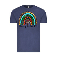 Vintage Denim merry and bright rainbow christmas Vintage Tee - RanaPortraitStore