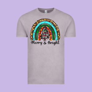 Merry And Bright Rainbow Christmas Vintage Tee Designed By Ranaportraitstore