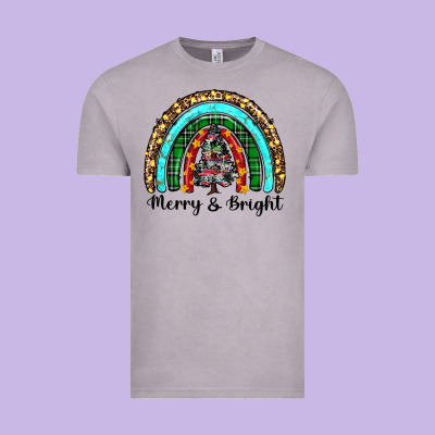 Merry And Bright Rainbow Christmas Vintage Tee Designed By Ranaportraitstore