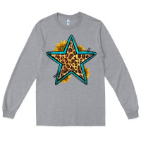 Heather Grey western leopard star Long Sleeve Tee - HRA Design Shop
