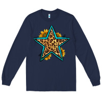 Navy western leopard star Long Sleeve Tee - HRA Design Shop