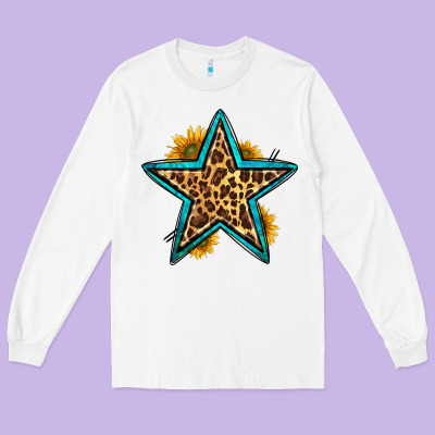 Western Leopard Star Long Sleeve Tee Designed By Hra Design Shop