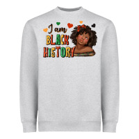 Heather Grey i am black history afro girl Heavyweight Sweatshirt - texasbilliewilder