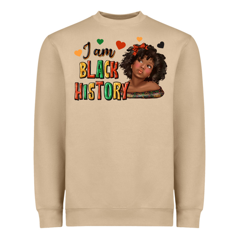 I Am Black History Afro Girl Heavyweight Sweatshirt by texasbilliewilder | Teevron