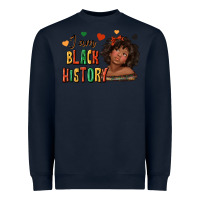Navy i am black history afro girl Heavyweight Sweatshirt - texasbilliewilder