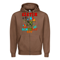 Chestnut sister of the birthday boy t rex Zipper Hoodie - Artiststas