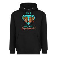 Black i'm a teacher what's your superpower leopard Heavyweight Hoodie - Jasminsmagicworld