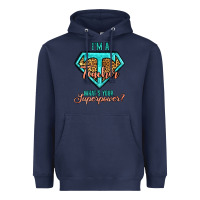 Navy i'm a teacher what's your superpower leopard Heavyweight Hoodie - Jasminsmagicworld