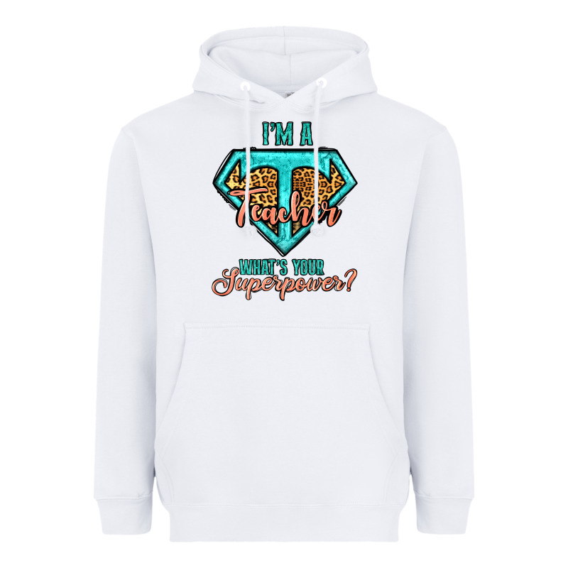 I'm A Teacher What's Your Superpower Leopard Heavyweight Hoodie by Jasminsmagicworld | Teevron