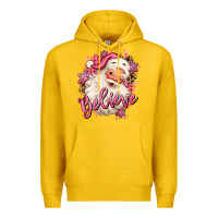 Lemon believe pink christmas santa claus Premium Hoodie - MaliasSmallBusiness