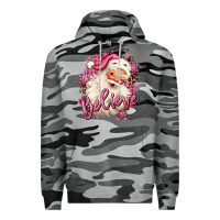 Slate Camo believe pink christmas santa claus Premium Hoodie - MaliasSmallBusiness