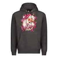 Smoke believe pink christmas santa claus Premium Hoodie - MaliasSmallBusiness