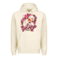 Tofu believe pink christmas santa claus Premium Hoodie - MaliasSmallBusiness