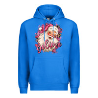 True Royal believe pink christmas santa claus Premium Hoodie - MaliasSmallBusiness
