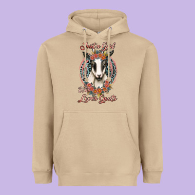 Just A Girl Who Loves Goats Heavyweight Hoodie Designed By Jasminsmagicworld