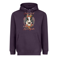 Plum just a girl who loves goats Heavyweight Hoodie - Jasminsmagicworld