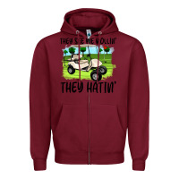 Burgundy they see me rollin' they hattin' Zipper Hoodie - Artiststas