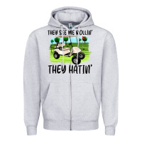 Heather Grey they see me rollin' they hattin' Zipper Hoodie - Artiststas