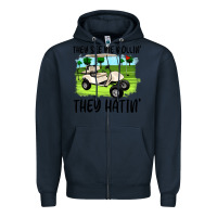 Navy they see me rollin' they hattin' Zipper Hoodie - Artiststas