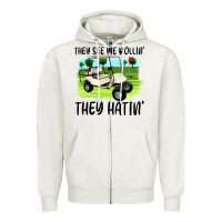 Oatmeal Heather they see me rollin' they hattin' Zipper Hoodie - Artiststas