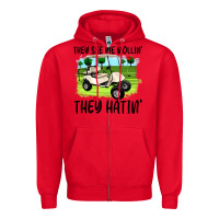 Red they see me rollin' they hattin' Zipper Hoodie - Artiststas