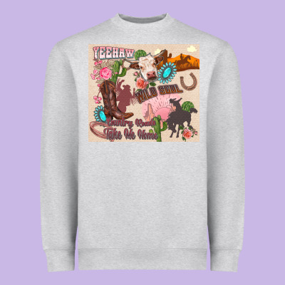 Yeehaw Western Heavyweight Sweatshirt Designed By Zillion Design Studio