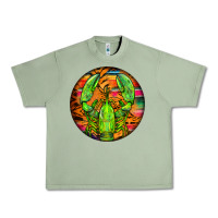 Oil Green lobster round Urban Heavy Tee - BarkalooDesign