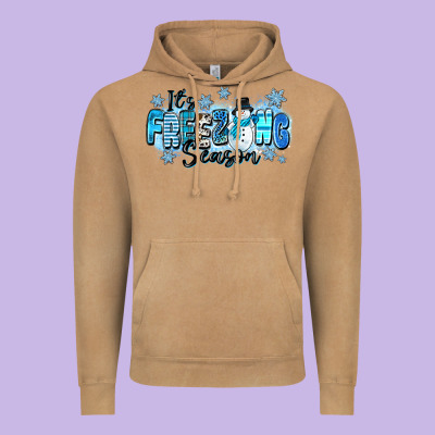 It's Freezing Season Vintage Hoodie Designed By Zillion Design Studio