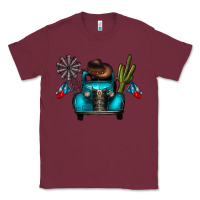 Burgundy texas truck Classic Tee - CowhideDigitalArt