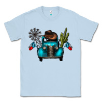 Dusty Blue texas truck Classic Tee - CowhideDigitalArt