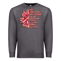 Charcoal Heather pink sunflower and cancer ribbon breast cancer Premium Sweatshirt - MaliasSmallBusiness