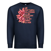 Navy pink sunflower and cancer ribbon breast cancer Premium Sweatshirt - MaliasSmallBusiness