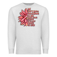 Oatmeal Heather pink sunflower and cancer ribbon breast cancer Premium Sweatshirt - MaliasSmallBusiness