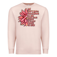 Pale Pink pink sunflower and cancer ribbon breast cancer Premium Sweatshirt - MaliasSmallBusiness