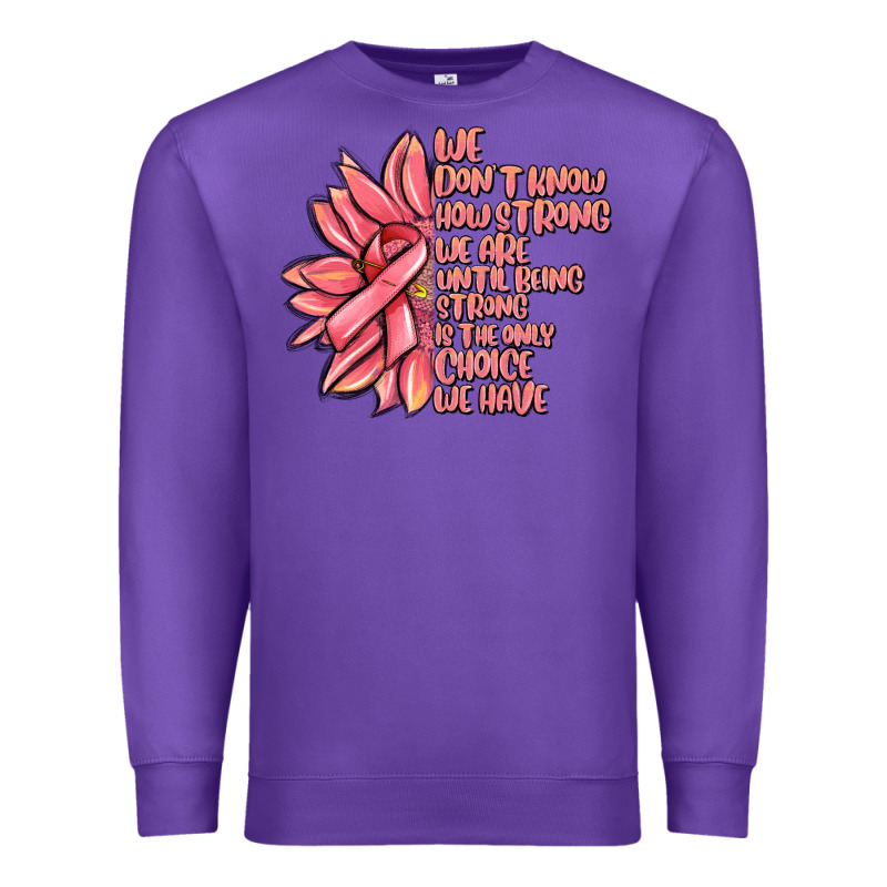 Pink Sunflower And Cancer Ribbon Breast Cancer Premium Sweatshirt by MaliasSmallBusiness | Teevron
